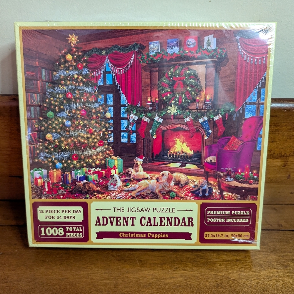 The Jigsaw Puzzle Advent Calendar - Christmas Puppies 1008-piece
